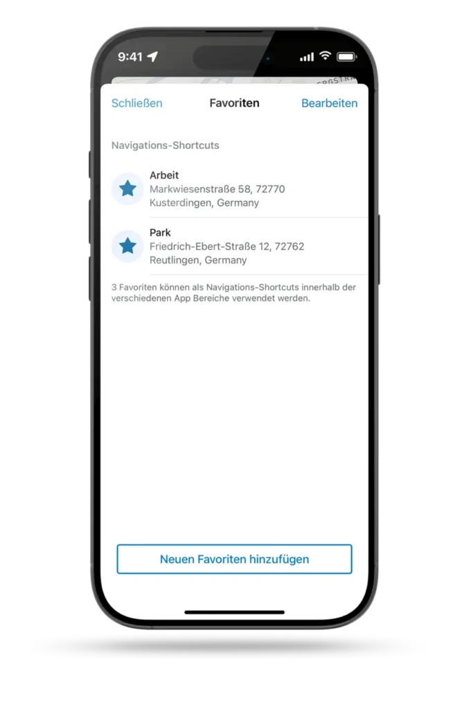 Speiche deine Highlight Touren und Favoriten Strecken einfach in der Bosch E-Bike Flow App.
Im Bild ist ein Handy zu erkennen das die neue Funktion darstellt