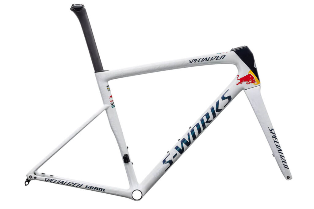 Gewicht bei Rennräder ist das wohl am leichtesten zu vergleichende Merkmal. Rennräder wiegen durchschnittlich zwischen 6 bis 10kg. Auf dem Bild erkennt man einen Rennrad-Rahmen von Specialized