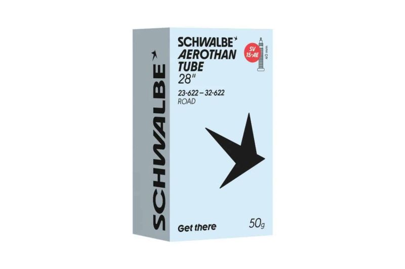 Schwalbe Aerothan Fahrradschlauch. SV15 AE.
Leichter und robuster Fahrradschlauch für Rennräder und Gravel-Bikes